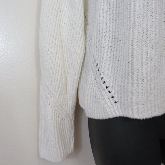 Rag & Bone size Large Sunny Cotton Hoodie Knit Pullover Sweater White Cropped - Picture 6 of 7